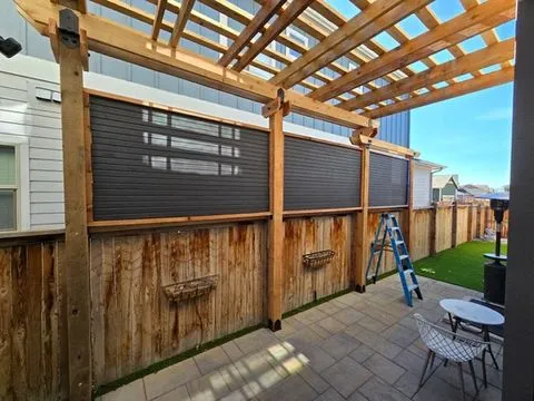 Denver landscaping contractors installing stone patio and outdoor living space